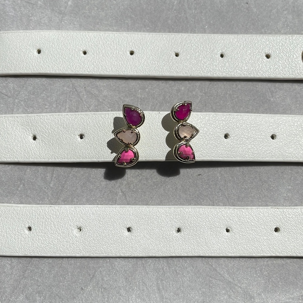 Custom 3 stone Kendra Scott stud earrings